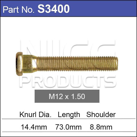 Long wheel stud S3400-100 - Nice Products | Universal Auto Spares