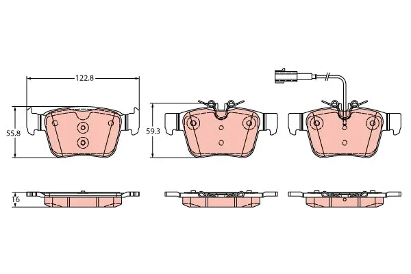 Brake Pad Set, Disc Brake GDB2368 - TRW
