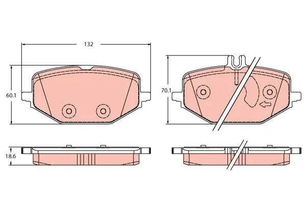 Brake Pad Set, Disc Brake GDB2376 - TRW