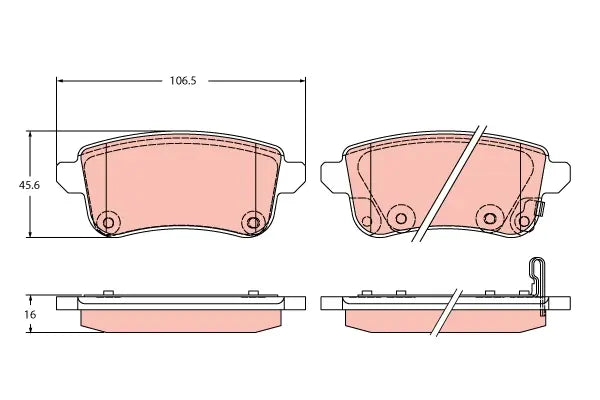 Brake Pad Set, Disc Brake GDB2413 - TRW