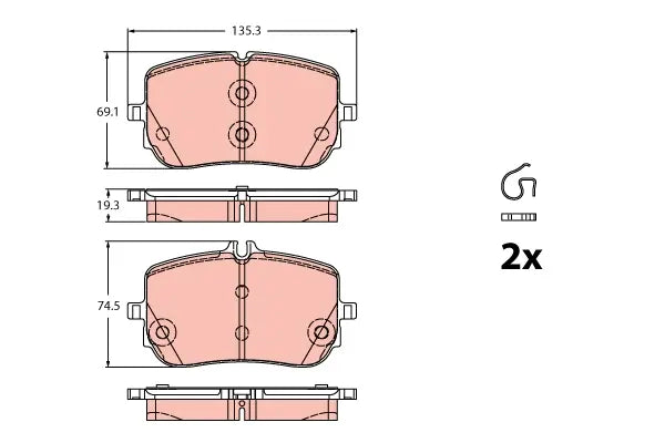 Brake Pad Set, Disc Brake GDB2453 - TRW
