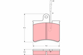 Brake Pad Set, Disc Brake GDB287 - TRW