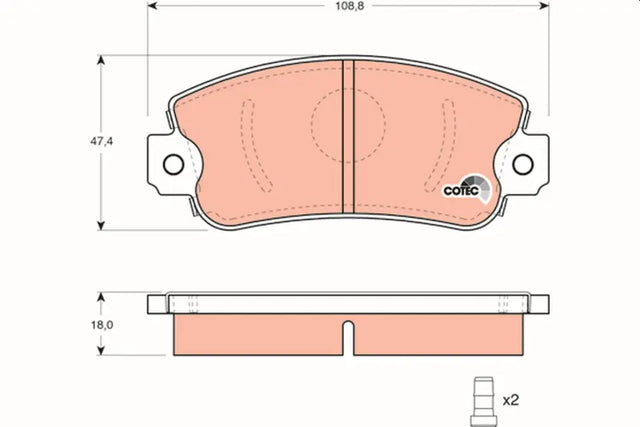 Brake Pad Set, Disc Brake GDB297 - TRW