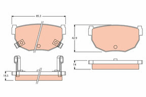 Brake Pad Set, Disc Brake GDB3052 - TRW