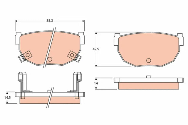 Brake Pad Set, Disc Brake GDB3052 - TRW