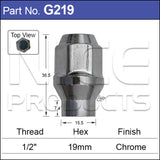 Chrome Nut G219 - Nice Products | Universal Auto Spares