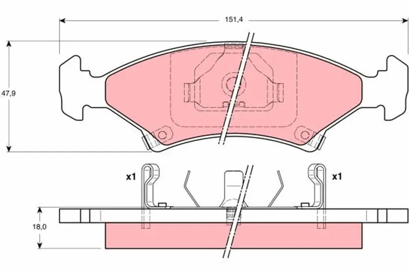 Brake Pad Set, Disc Brake GDB309 - TRW