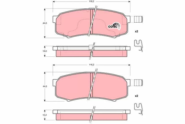 Brake Pad Set, Disc Brake GDB311 - TRW