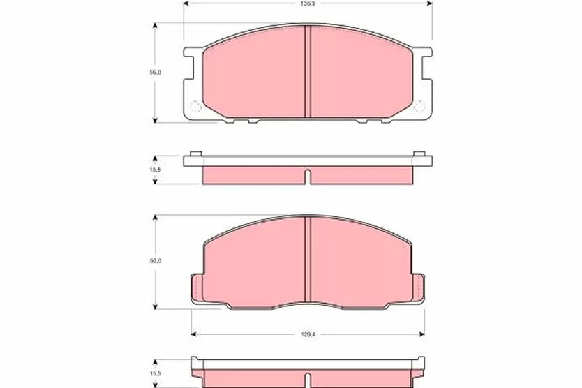 Brake Pad Set, Disc Brake GDB313 - TRW