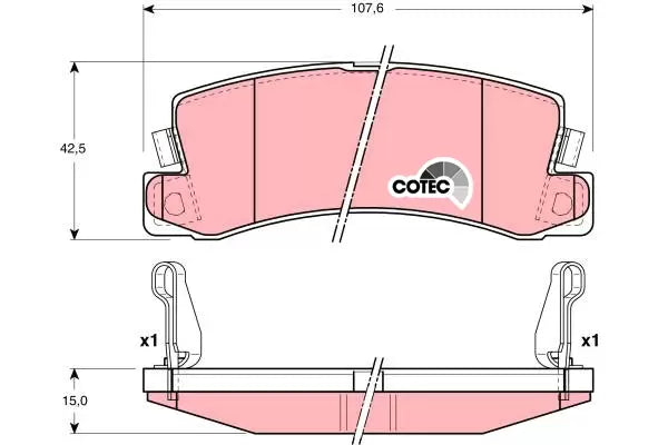 Brake Pad Set, Disc Brake GDB3164 - TRW