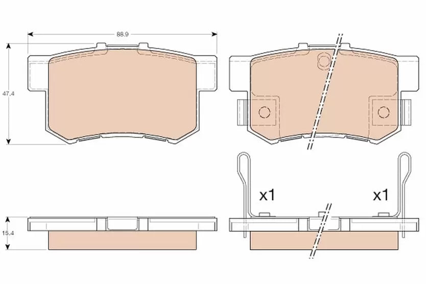 Brake Pad Set, Disc Brake GDB317 - TRW