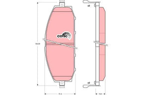 Brake Pad Set, Disc Brake GDB3222DT - TRW