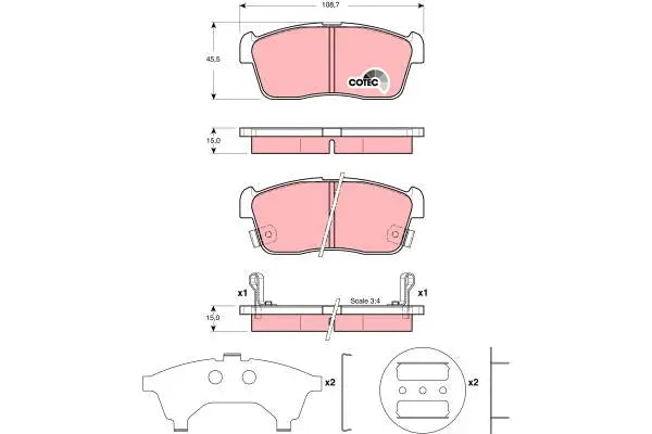 Brake Pad Set, Disc Brake GDB3236DT - TRW