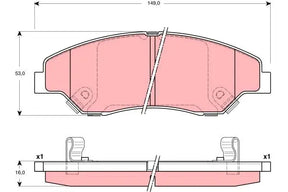 Brake Pad Set, Disc Brake GDB3241DT - TRW
