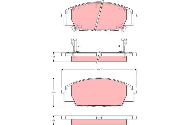 Brake Pad Set, Disc Brake GDB3250 - TRW