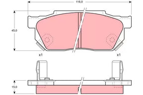 Brake Pad Set, Disc Brake GDB325DT - TRW