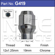 Chrome Nut G419 - Nice Products | Universal Auto Spares