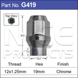 Chrome Nut G419 - Nice Products | Universal Auto Spares