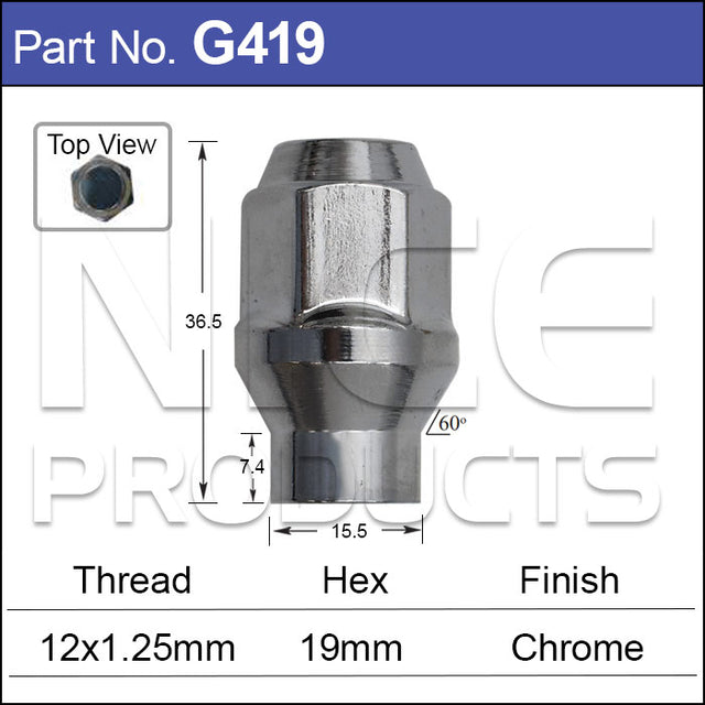 Chrome Nut G419 - Nice Products | Universal Auto Spares