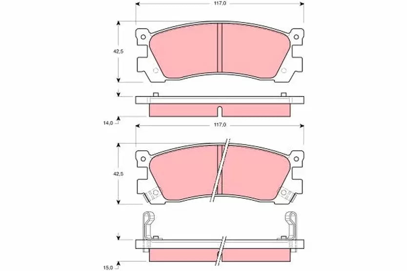 Brake Pad Set, Disc Brake GDB3264 - TRW