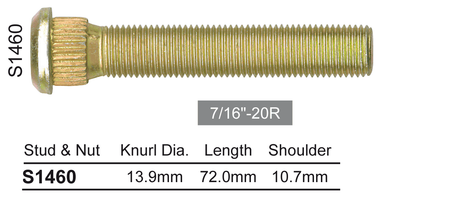 Long wheel stud S1460 - Nice Products | Universal Auto Spares