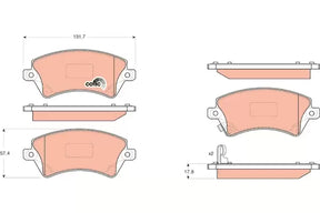 Brake Pad Set, Disc Brake GDB3288 - TRW