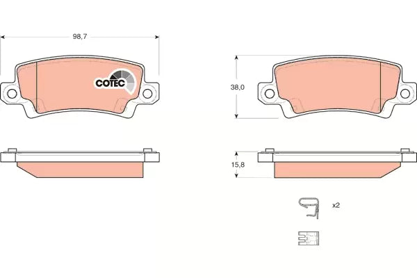 Brake Pad Set, Disc Brake GDB3289DT - TRW