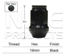 BLACK Wheel Nut PBA419B - Nice Products | Universal Auto Spares
