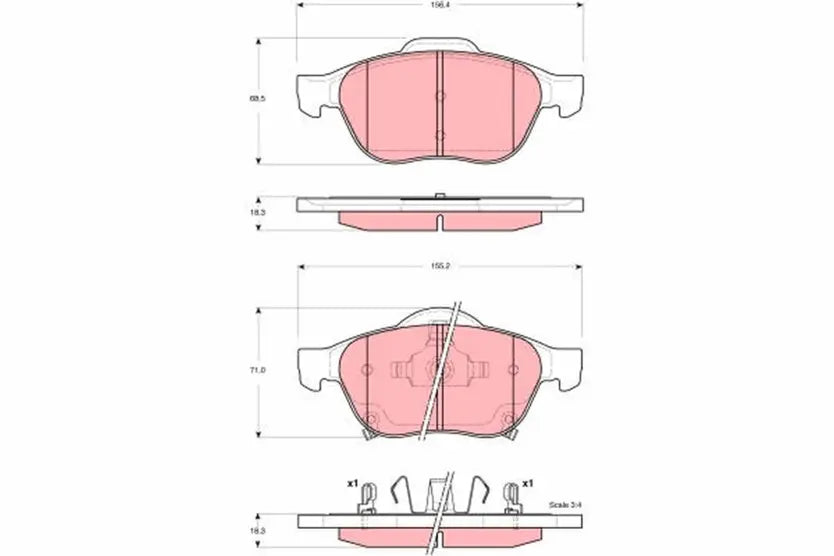 Brake Pad Set, Disc Brake GDB3335 - TRW