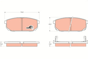 Brake Pad Set, Disc Brake GDB3344 - TRW