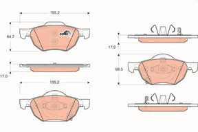 Brake Pad Set, Disc Brake GDB3355 - TRW