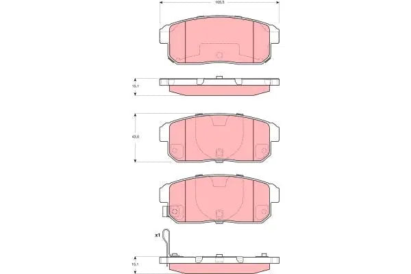 Brake Pad Set, Disc Brake GDB3357 - TRW