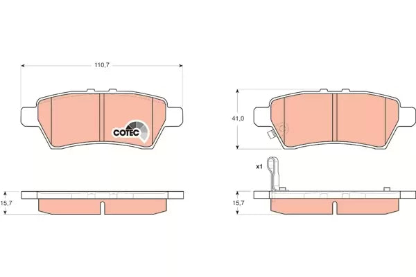 Brake Pad Set, Disc Brake GDB3405 - TRW