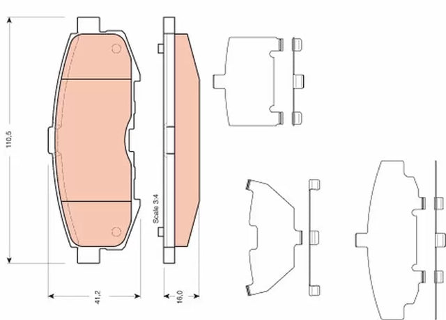 Brake Pad Set, Disc Brake GDB3406 - TRW