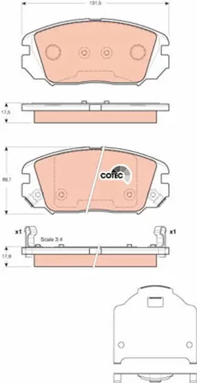Brake Pad Set, Disc Brake GDB3409 - TRW