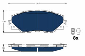 Brake Pad Set, Disc Brake GDB3424BTE - TRW