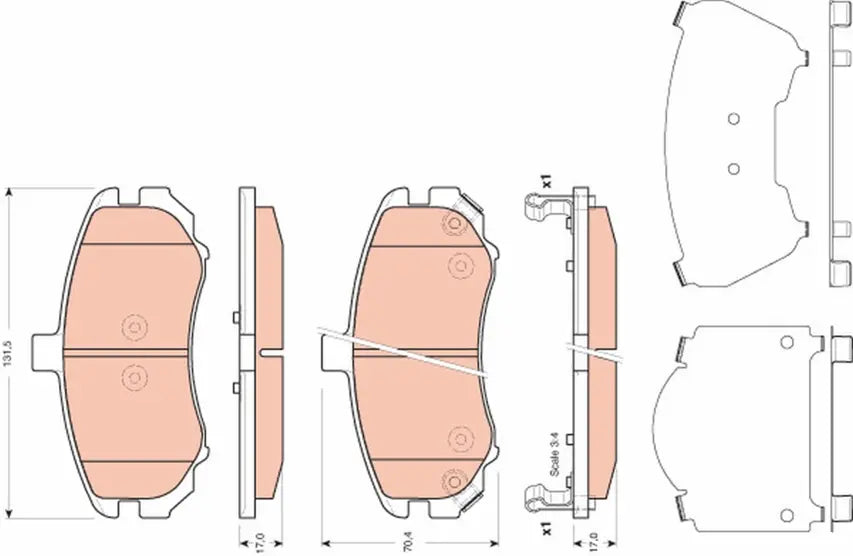 Brake Pad Set, Disc Brake GDB3431 - TRW