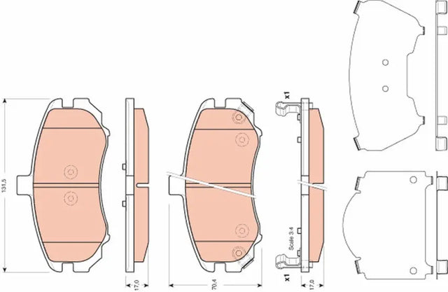Brake Pad Set, Disc Brake GDB3431 - TRW