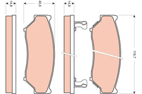 Brake Pad Set, Disc Brake GDB3436 - TRW
