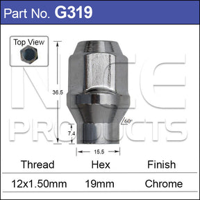 Chrome Nut G319 - Nice Products | Universal Auto Spares