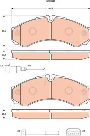 Brake Pad Set, Disc Brake GDB344 - TRW