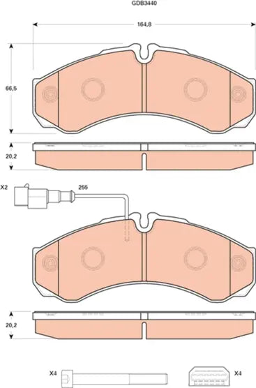 Brake Pad Set, Disc Brake GDB344 - TRW