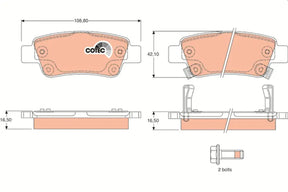 Brake Pad Set, Disc Brake GDB3446 - TRW