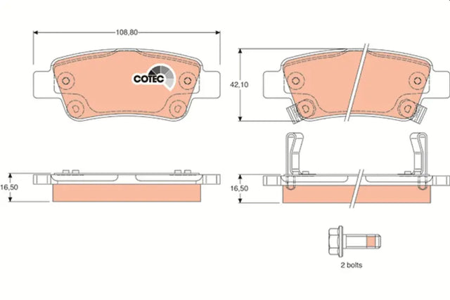 Brake Pad Set, Disc Brake GDB3446 - TRW