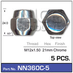 Wheel Nut NN360C-5 - Nice Products | Universal Auto Spares