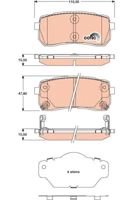 Brake Pad Set, Disc Brake GDB3449DT - TRW