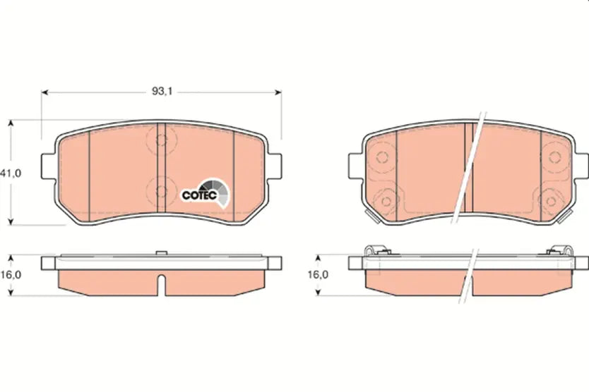 Brake Pad Set, Disc Brake GDB345 - TRW
