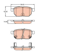 Brake Pad Set, Disc Brake GDB3454 - TRW