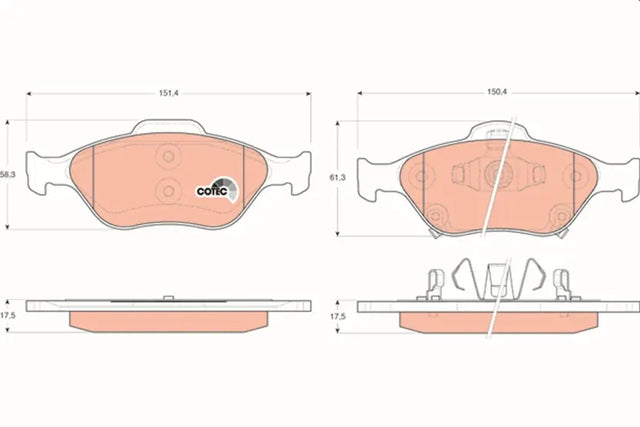 Brake Pad Set, Disc Brake GDB3457 - TRW