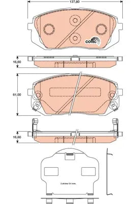 Brake Pad Set, Disc Brake GDB3461 - TRW